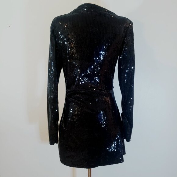 Zara Black Sequin Party Dress - Picture 2 of 16